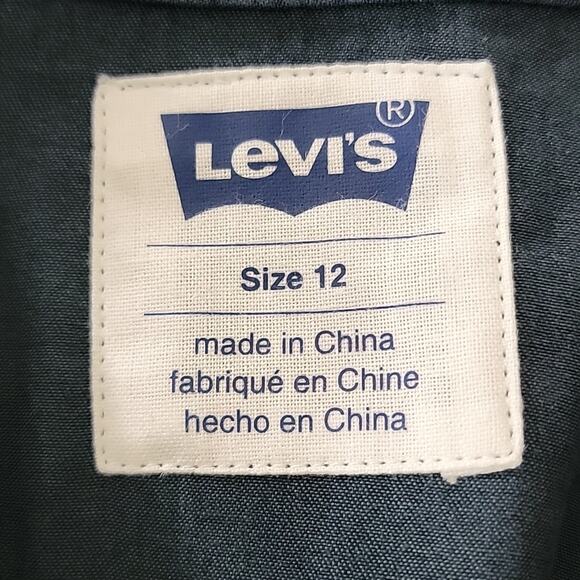 Levi's Girl's Long-Sleeve Button-Up Blue Chambray Shirt Dress 12 - Picture 10 of 14